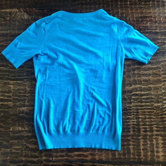 Banana Republic Turquoise Short Sleeve V-neck Cardigan - Size M (EUC) - Picture 3 of 6